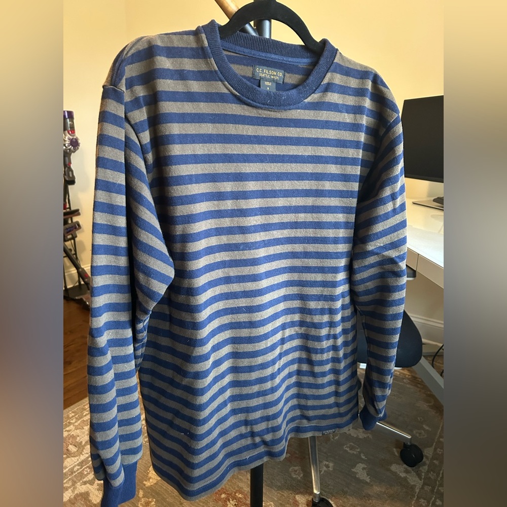 Filson Blue and brown Striped Cotton Sweatshirt